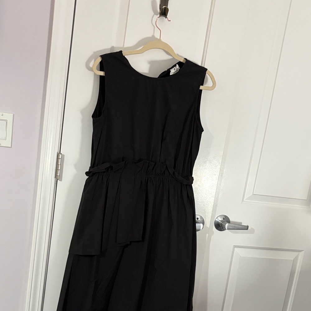 Chic Black Sleeveless Midi Dress by Sabrina Goh Singapore